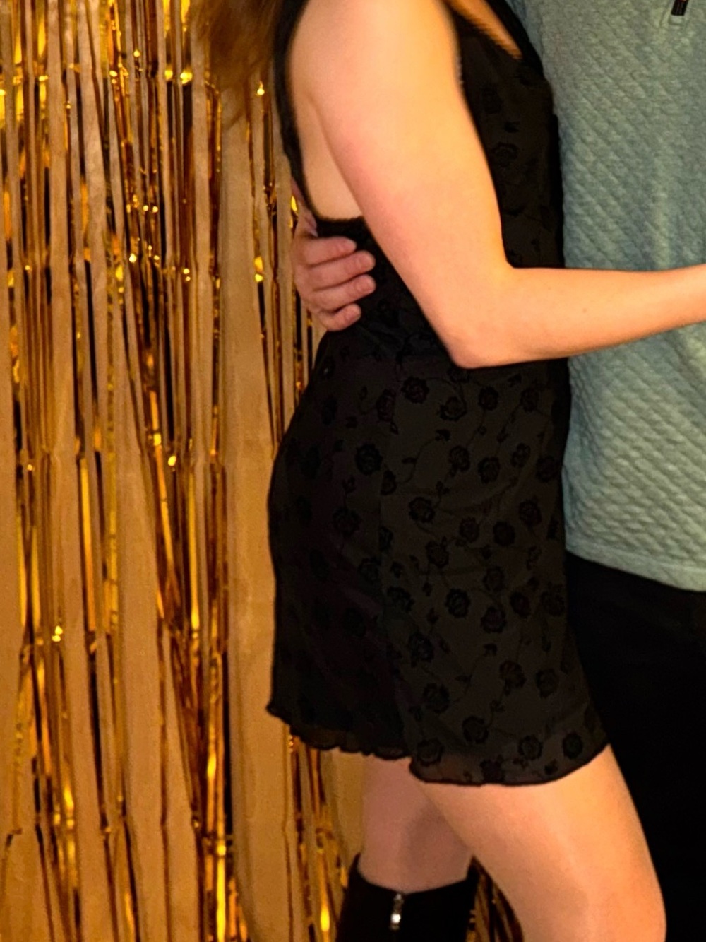 Black Floral Sheer Slip Dress